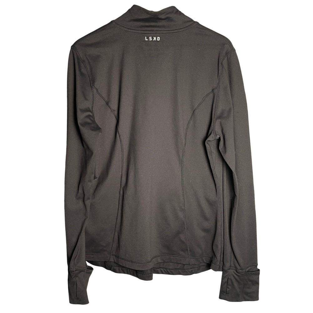 LSKD Womens Black Performance Track Jacket Full Zip Thumbholes XXL‎ - Picture 3 of 8